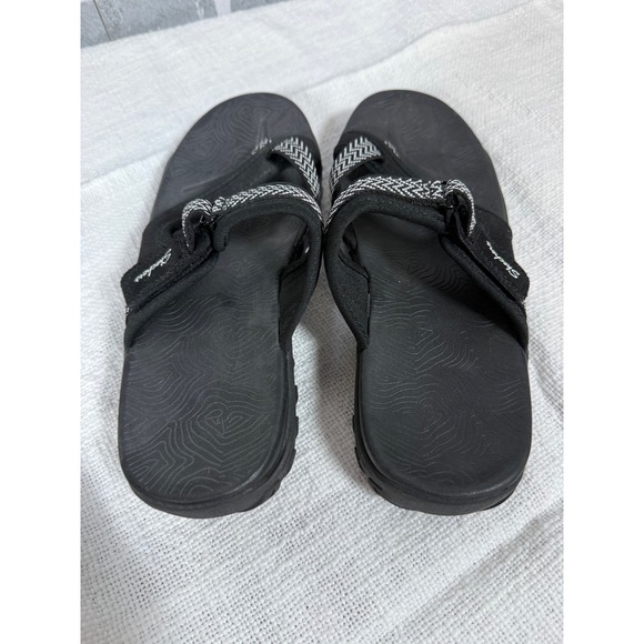 Skechers On-the-GO 600 Radiant Black White Chevron Sandals 179145S Womens Sz 7 - Picture 3 of 4